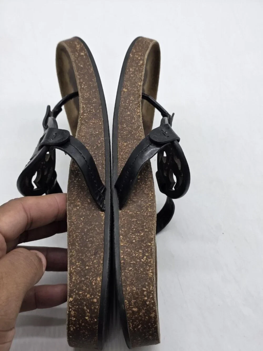 Tory Burch Sandals Womens Size 8 39 Miller Cloud Logo Thong Cork Footbed Shoes